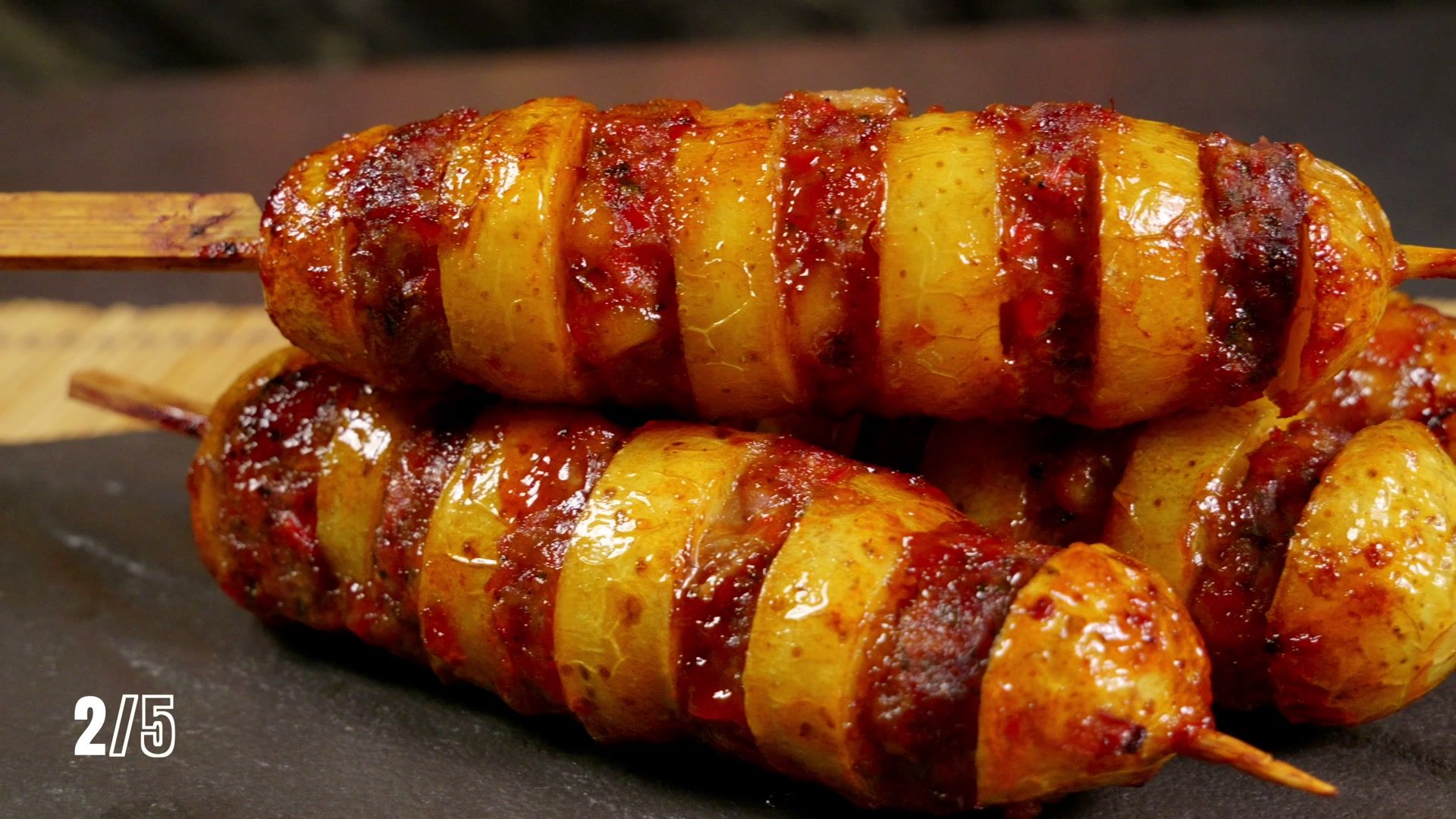 Air Fryer Potato and Meatball Skewers