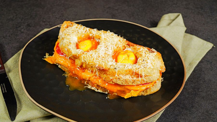 Air Fryer Toad in the Hole — finished dish