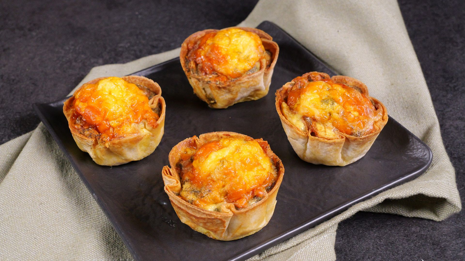 Air Fryer Tuna Egg Tortilla Cups — finished dish