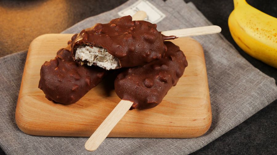 Chocolate Banana Peanut Butter Ice Cream Bars — finished dish