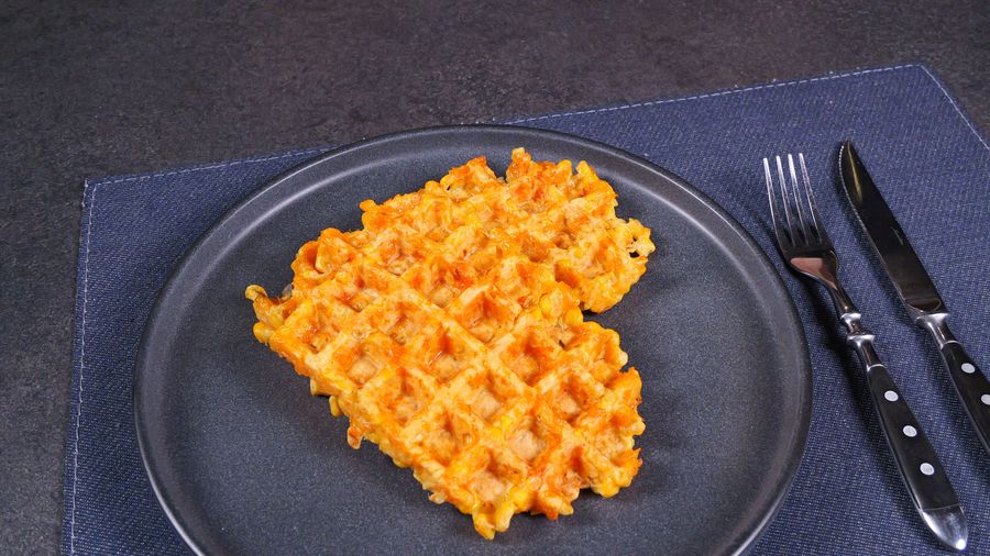 Crispy Corn Waffles — finished dish