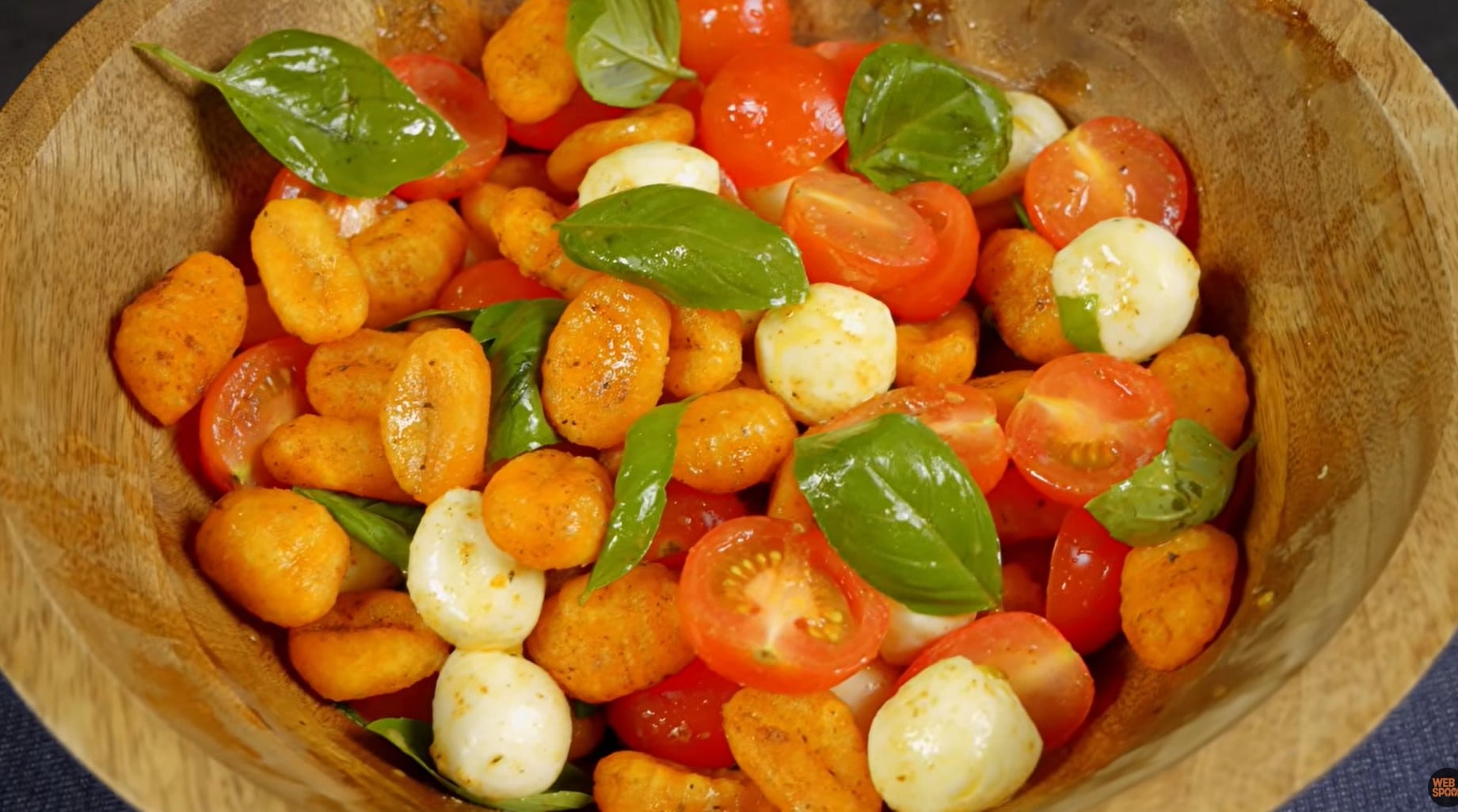 Crispy Gnocchi Caprese Salad — finished dish