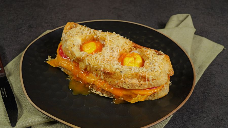 Air Fryer Double-Egg Breakfast Sandwich — finished dish