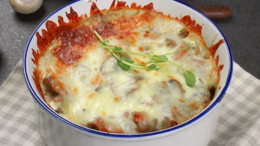 Georgian All-in-One Baked Mushrooms with Mozzarella Cheese