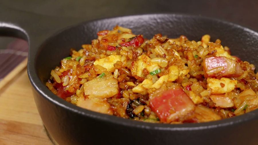 Play: Golden Fried Rice with Pork Belly & Crispy Garlic Chips