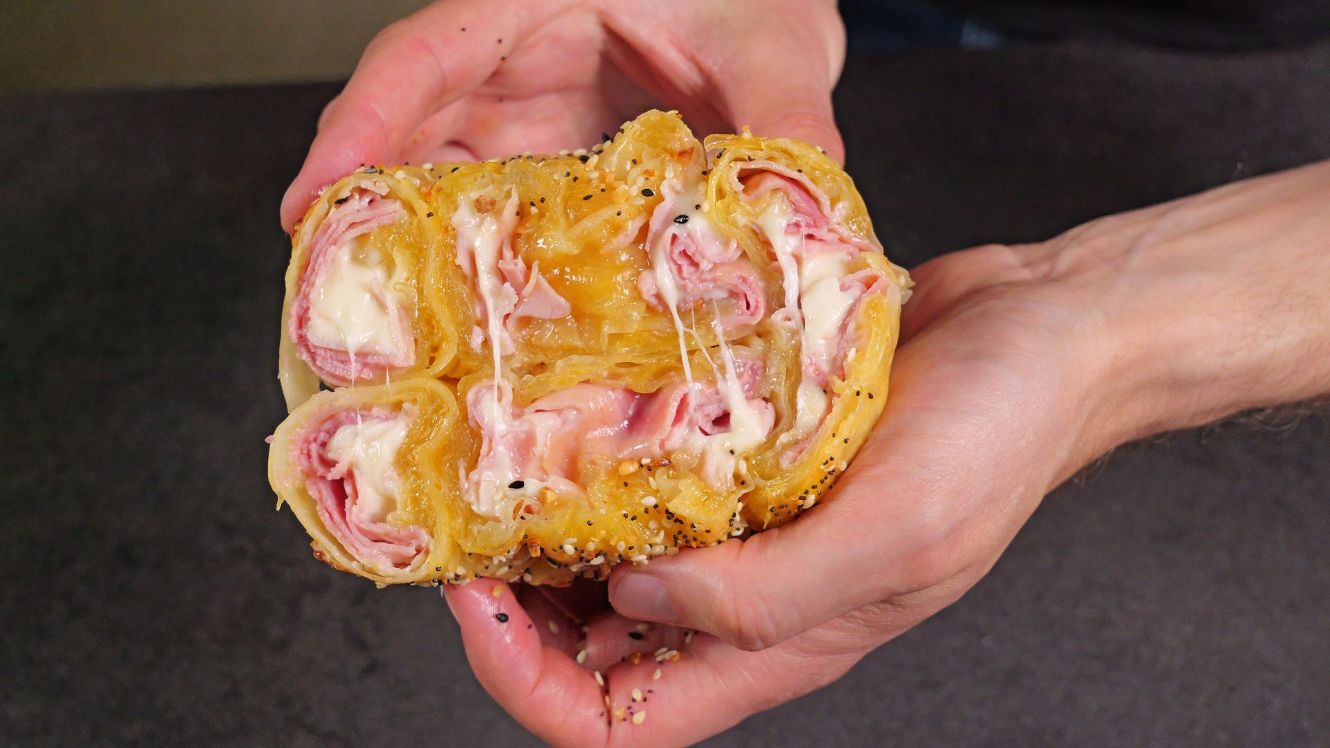 Ham and Cheese Rice Paper Spiral — finished dish