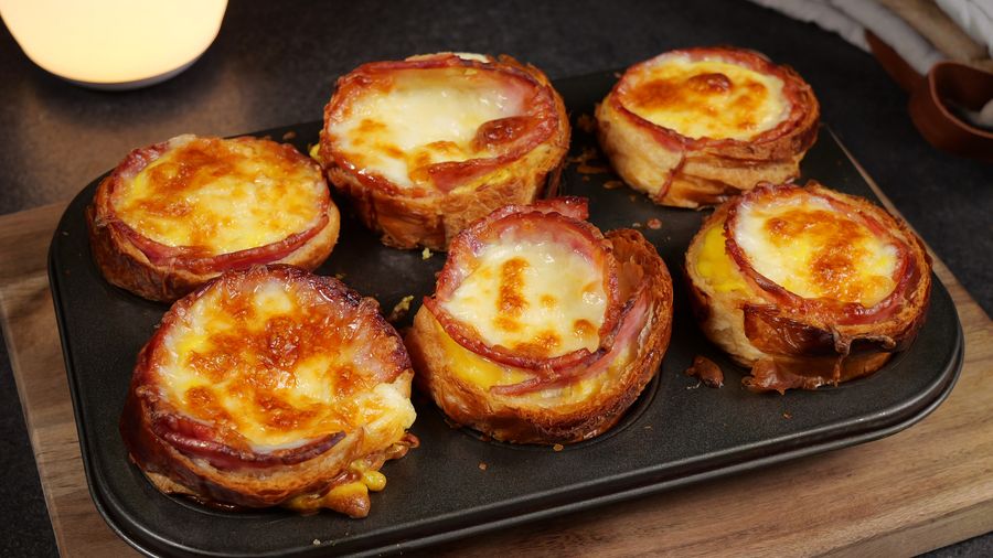 Ham, Egg & Cheese Croissant Cups — finished dish