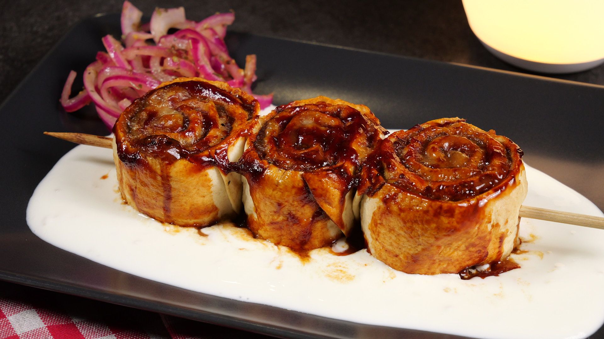 Kebab Skewers with Tortilla Wraps — finished dish