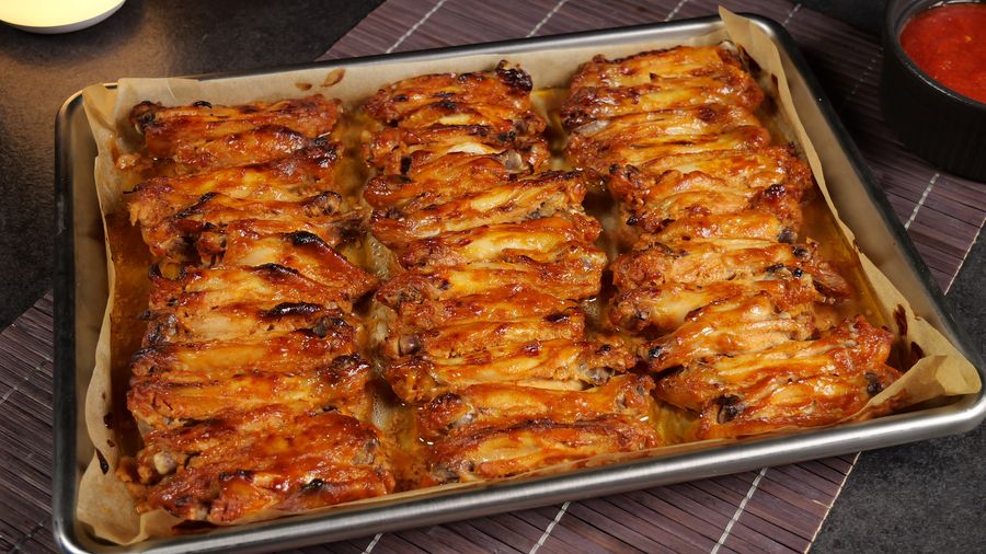 Ultimate Sticky Chicken Wings Tray — finished dish
